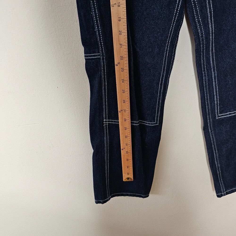 John Galt Brandy Melville Blue Ariana High Pinch Waist Loose Carpenter Jeans SM - Picture 4 of 5